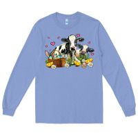 Colony Blue easter cows with chicks Long Sleeve Tee - AdoDesignShop