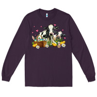 Plum easter cows with chicks Long Sleeve Tee - AdoDesignShop