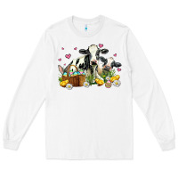 White easter cows with chicks Long Sleeve Tee - AdoDesignShop