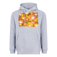 Heather Grey fall pumpkin background Heavyweight Hoodie - AdoDesignShop