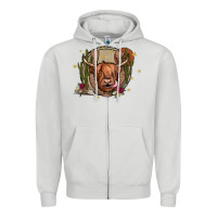 Dove Grey cow Zipper Hoodie - JahusDesignShop