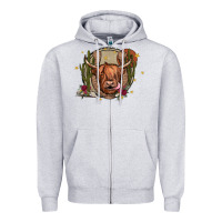 Heather Grey cow Zipper Hoodie - JahusDesignShop