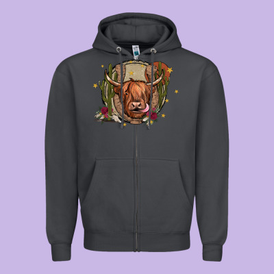 Cow Zipper Hoodie Designed By Jahusdesignshop