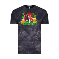 Cloud Black st. patrick's day roosters let's get lucked up Vintage Tee - RanaPortraitStore