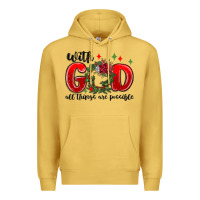 Antique Gold with god all things are possible Premium Hoodie - MaliasSmallBusiness