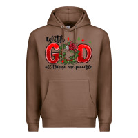 Chestnut with god all things are possible Premium Hoodie - MaliasSmallBusiness