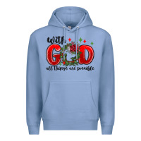 Colony Blue with god all things are possible Premium Hoodie - MaliasSmallBusiness