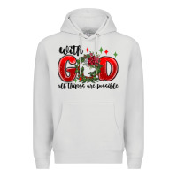 Dove Grey with god all things are possible Premium Hoodie - MaliasSmallBusiness