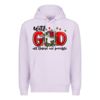 Lilac with god all things are possible Premium Hoodie - MaliasSmallBusiness