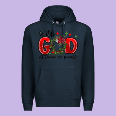 With God All Things Are Possible Premium Hoodie Designed By Maliassmallbusiness