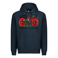 Navy with god all things are possible Premium Hoodie - MaliasSmallBusiness