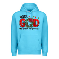 Ocean Blue with god all things are possible Premium Hoodie - MaliasSmallBusiness