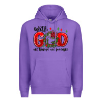 Purple with god all things are possible Premium Hoodie - MaliasSmallBusiness
