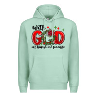 Seafoam with god all things are possible Premium Hoodie - MaliasSmallBusiness