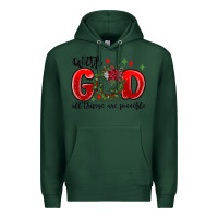 Sports Green with god all things are possible Premium Hoodie - MaliasSmallBusiness