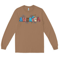 Toasted Coconut Lightning bolt with America Long Sleeve Tee - Neo Western