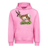 Fuchsia Pink pronghorn Urban Hoodie - LillyAllenDesigns