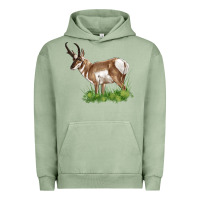 Pigment Oil Green pronghorn Urban Hoodie - LillyAllenDesigns
