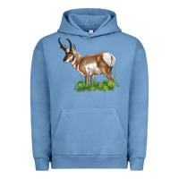 Pigment Pebble Blue pronghorn Urban Hoodie - LillyAllenDesigns