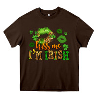 Chocolate Brown kiss me im irish st patricks lip stain Heavy Core Tee - LillyAllenDesigns