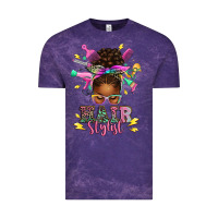 Cloud Purple hair stylist afro messy bun Vintage Tee - texasbilliewilder