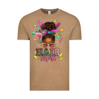 Vintage Coffee hair stylist afro messy bun Vintage Tee - texasbilliewilder