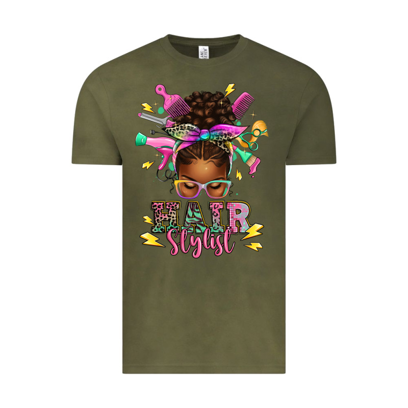Hair Stylist Afro Messy Bun Vintage Tee by texasbilliewilder | Teevron