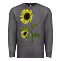 Charcoal Heather Buttercream Sunflower Premium Sweatshirt - LillyAllenDesigns