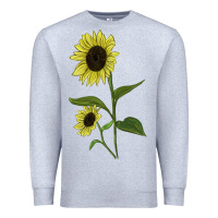Heather Grey Buttercream Sunflower Premium Sweatshirt - LillyAllenDesigns