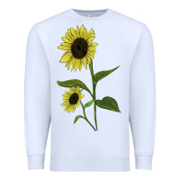 White Buttercream Sunflower Premium Sweatshirt - LillyAllenDesigns