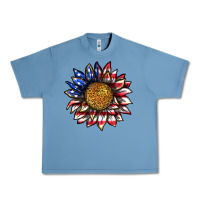 Pebble Blue 4th of july sunflower Urban Heavy Tee - texasbilliewilder