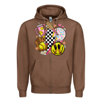 Chestnut retro softball Zipper Hoodie - JahusDesignShop