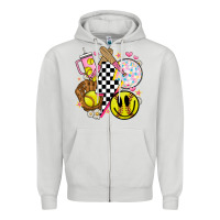 Dove Grey retro softball Zipper Hoodie - JahusDesignShop
