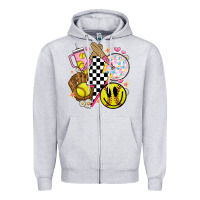 Heather Grey retro softball Zipper Hoodie - JahusDesignShop