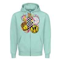 Seafoam retro softball Zipper Hoodie - JahusDesignShop