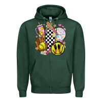 Sports Green retro softball Zipper Hoodie - JahusDesignShop