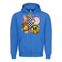 True Royal retro softball Zipper Hoodie - JahusDesignShop