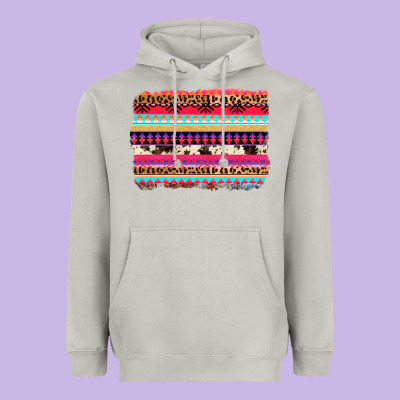 Aztec Western Leopard Cowhide Background Heavyweight Hoodie Designed By Adodesignshop