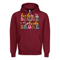 Burgundy kinda boujee kinda broke Zipper Hoodie - JahusDesignShop