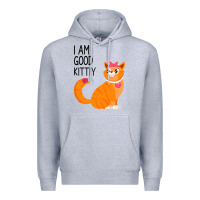 Heather Grey I Am Good Kittiy Premium Hoodie - Bettercallsaul