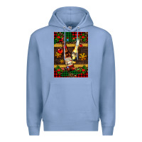 Colony Blue snow and beer bottles Premium Hoodie - AdoDesignShop