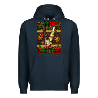 Navy snow and beer bottles Premium Hoodie - AdoDesignShop