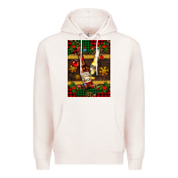 Pale Pink snow and beer bottles Premium Hoodie - AdoDesignShop