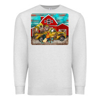 Oatmeal Heather western truck farm animals mousepad Premium Sweatshirt - BarkalooDesign