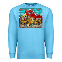 Ocean Blue western truck farm animals mousepad Premium Sweatshirt - BarkalooDesign