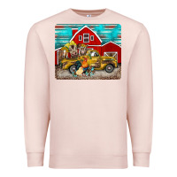 Pale Pink western truck farm animals mousepad Premium Sweatshirt - BarkalooDesign