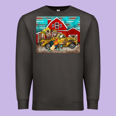 Western Truck Farm Animals Mousepad Premium Sweatshirt Designed By Barkaloodesign