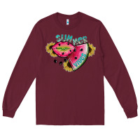 Burgundy summer vibes Long Sleeve Tee - SublimationCraftShop