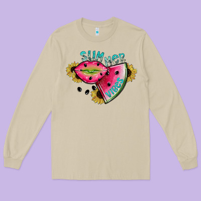 Summer Vibes Long Sleeve Tee Designed By Sublimationcraftshop