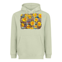 Matcha aztec sunflower leopard background Heavyweight Hoodie - AdoDesignShop